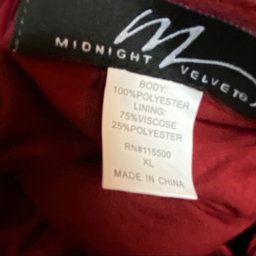 Chiffon Overlay Blood Red Blouse Pin-Up Blouse Tunic Cocktail Party Top size XL - Picture 13 of 14
